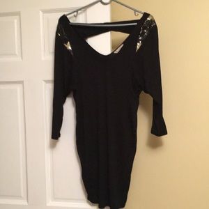 BCBG Dress/Tunic. Black w/Gold sequins. Worn once.